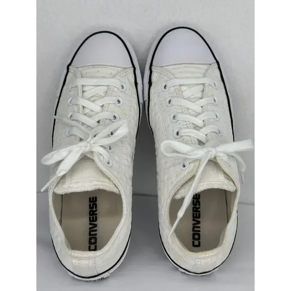 Converse Ctas Neoprene O White Black Low Top Quilted Sneakers 9 - Picture 7 of 11
